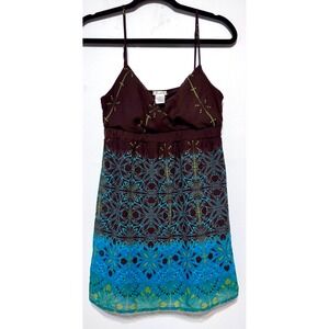 Vintage Y2K Whimsical Boho Babydoll Dress Women Small Indie Cottagecore Festival
